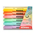 Zvýrazňovače Kores High Liner Plus Pastel 0,5–5 mm, mix 6 farieb